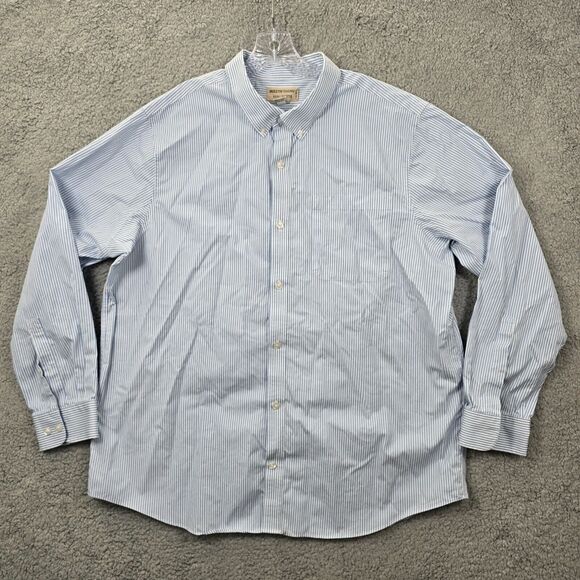Duluth Trading Co Other - Duluth Trading Men’s Blue White  Striped Button Down Wrinkle Fighter Shirt 2XL